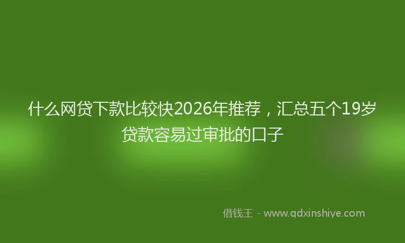 什么网贷下款比较快2026年推荐,汇总五个19岁贷款容易过审批的口子