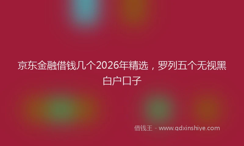 京东金融借钱几个2026年精选，罗列五个无视黑白户口子