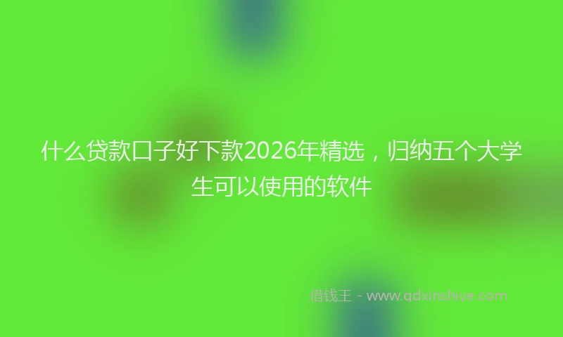 什么贷款口子好下款2026年精选，归纳五个大学生可以使用的软件