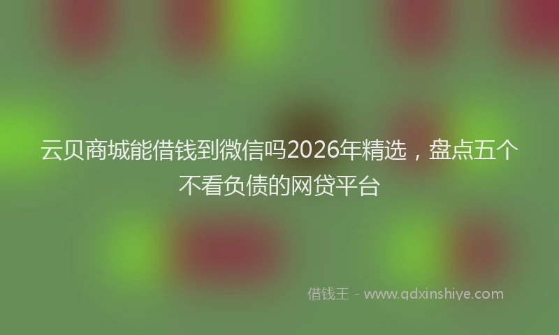 云贝商城能借钱到微信吗2026年精选，盘点五个不看负债的网贷平台