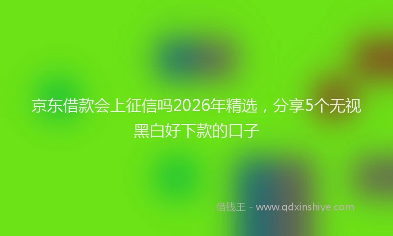 京东借款会上征信吗2026年精选，分享5个无视黑白好下款的口子