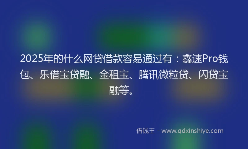2025年的什么网贷借款容易通过有：鑫速Pro钱包、乐借宝贷融、金租宝、腾讯微粒贷、闪贷宝融等。