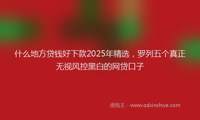 什么地方贷钱好下款2025年精选，罗列五个真正无视风控黑白的网贷口子