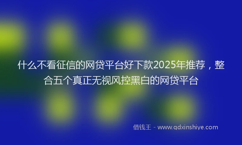 什么不看征信的网贷平台好下款2025年推荐，整合五个真正无视风控黑白的网贷平台