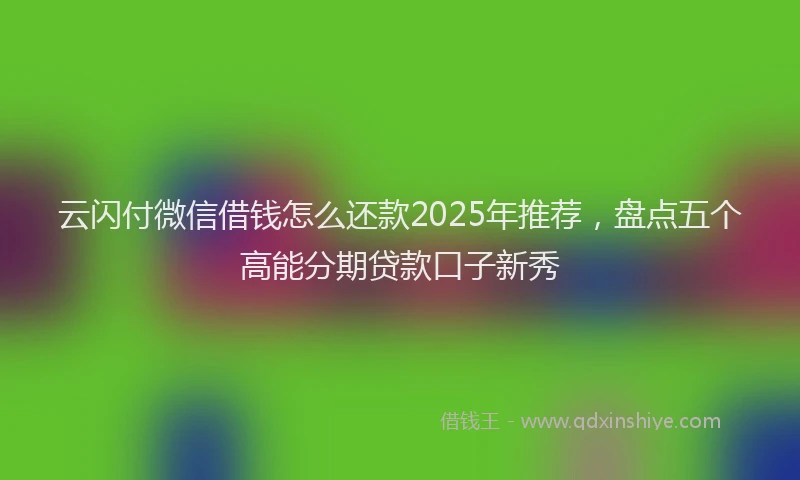 云闪付微信借钱怎么还款2025年推荐，盘点五个高能分期贷款口子新秀
