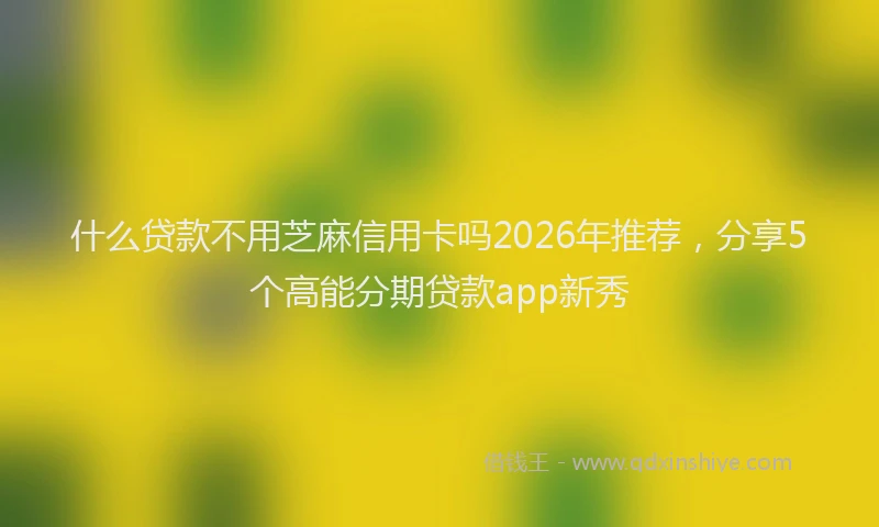 什么贷款不用芝麻信用卡吗2026年推荐，分享5个高能分期贷款app新秀