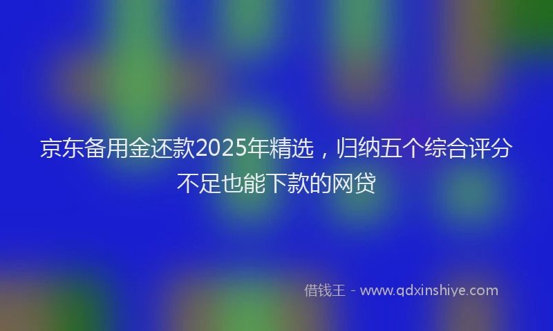 京东备用金还款2025年精选，归纳五个综合评分不足也能下款的网贷