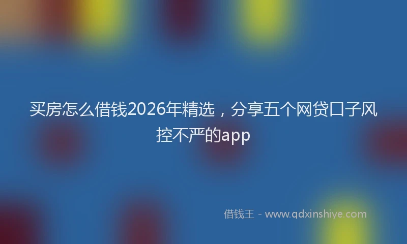 买房怎么借钱2026年精选,分享五个网贷口子风控不严的app