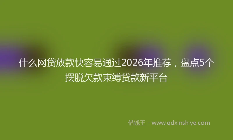 什么网贷放款快容易通过2026年推荐，盘点5个摆脱欠款束缚贷款新平台