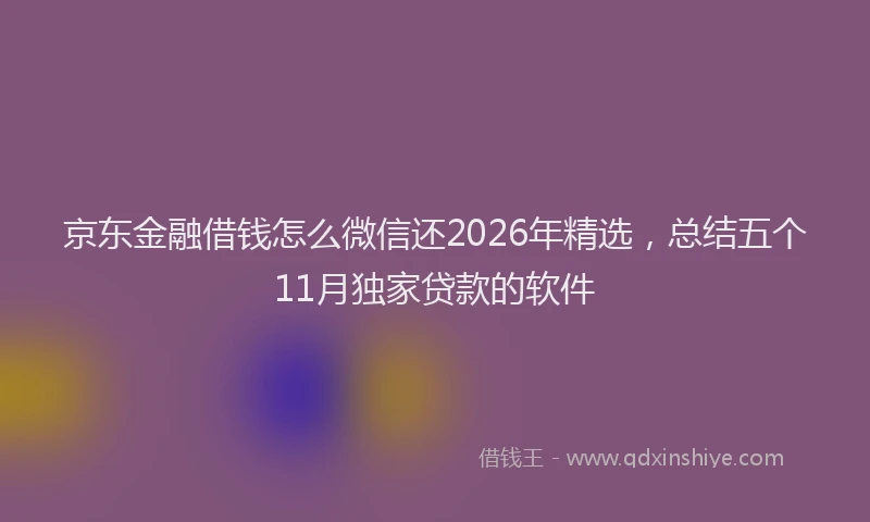 京东金融借钱怎么微信还2026年精选，总结五个11月独家贷款的软件