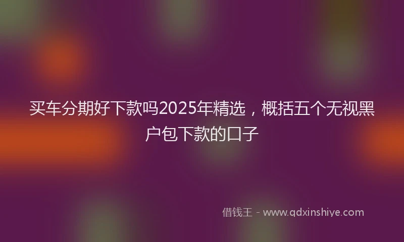 买车分期好下款吗2025年精选，概括五个无视黑户包下款的口子