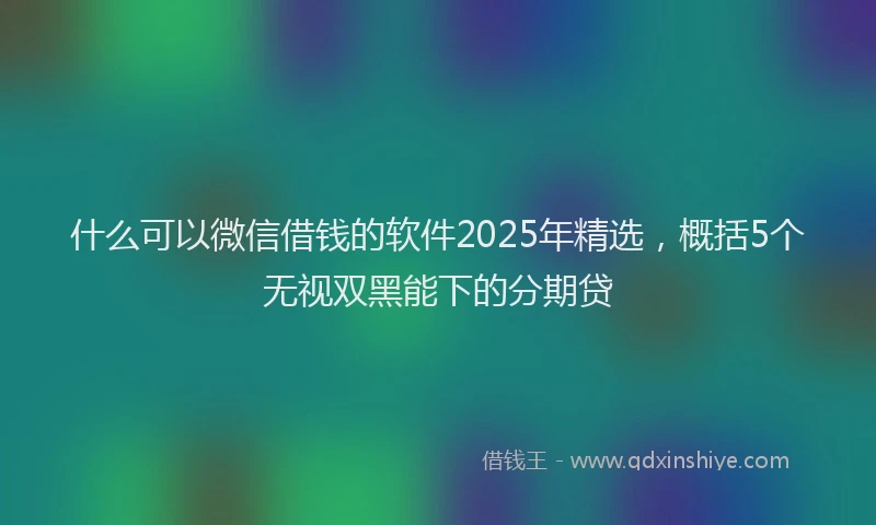 什么可以微信借钱的软件2025年精选，概括5个无视双黑能下的分期贷