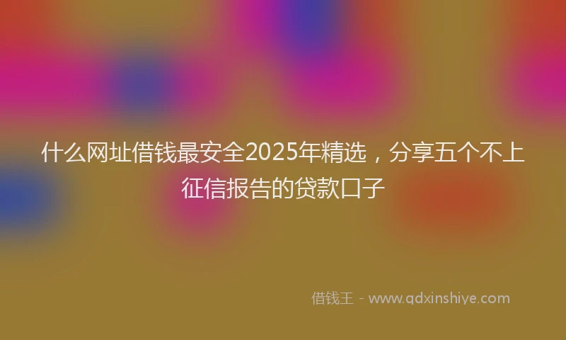 什么网址借钱最安全2025年精选，分享五个不上征信报告的贷款口子