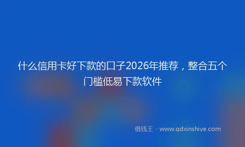 什么信用卡好下款的口子2026年推荐，整合五个门槛低易下款软件