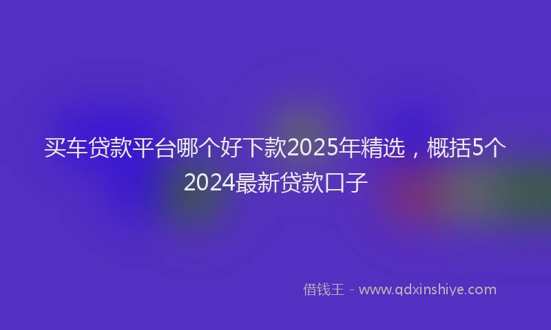 买车贷款平台哪个好下款2025年精选，概括5个2024最新贷款口子