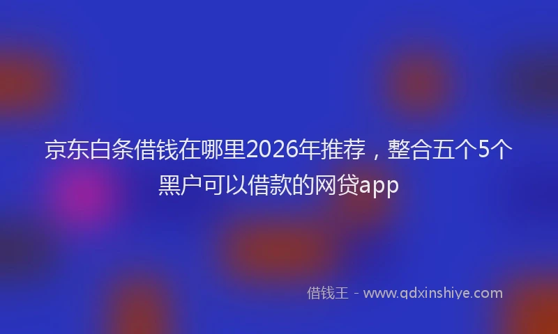 京东白条借钱在哪里2026年推荐，整合五个5个黑户可以借款的网贷app