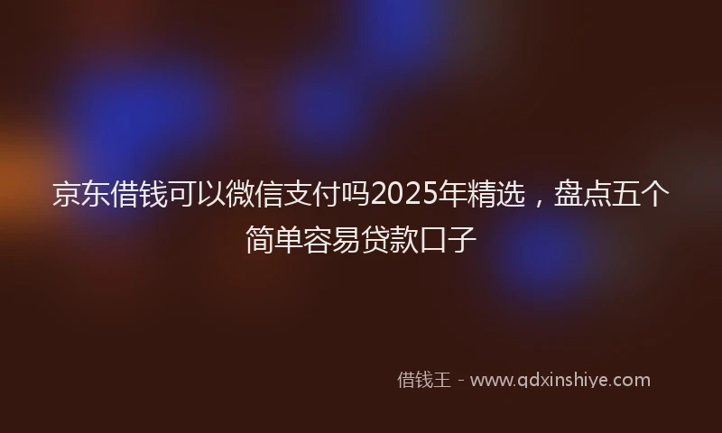 京东借钱可以微信支付吗2025年精选，盘点五个简单容易贷款口子