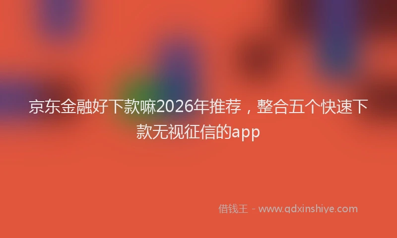 京东金融好下款嘛2026年推荐，整合五个快速下款无视征信的app