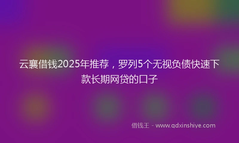 云襄借钱2025年推荐，罗列5个无视负债快速下款长期网贷的口子