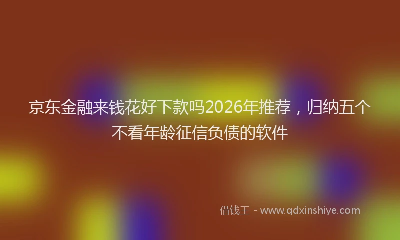 京东金融来钱花好下款吗2026年推荐，归纳五个不看年龄征信负债的软件