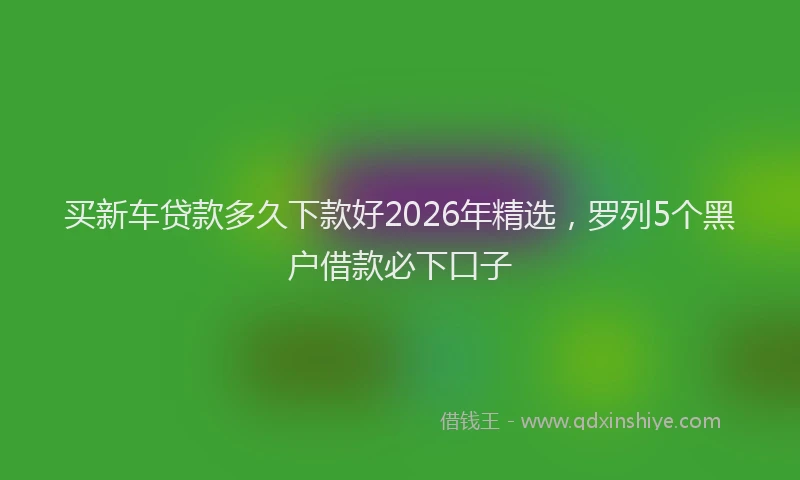 买新车贷款多久下款好2026年精选，罗列5个黑户借款必下口子