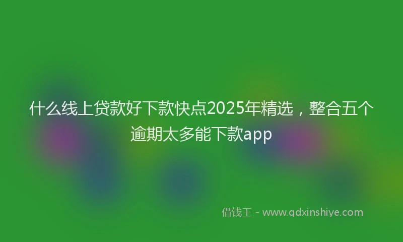 什么线上贷款好下款快点2025年精选，整合五个逾期太多能下款app