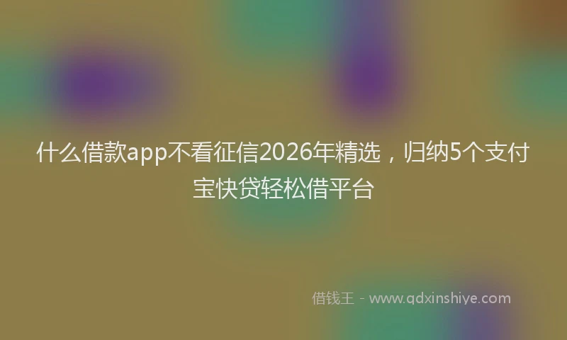 什么借款app不看征信2026年精选，归纳5个支付宝快贷轻松借平台