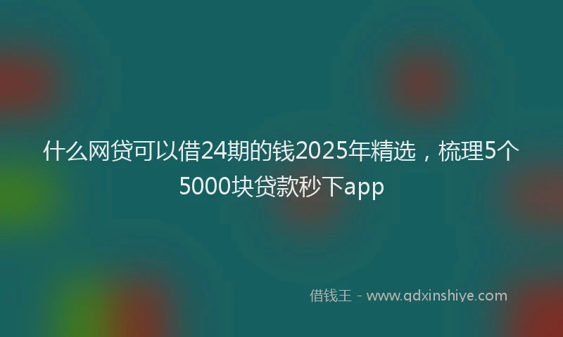 什么网贷可以借24期的钱2025年精选,梳理5个5000块贷款秒下app