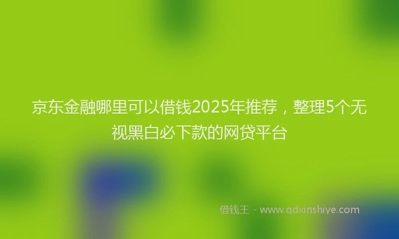 京东金融哪里可以借钱2025年推荐，整理5个无视黑白必下款的网贷平台