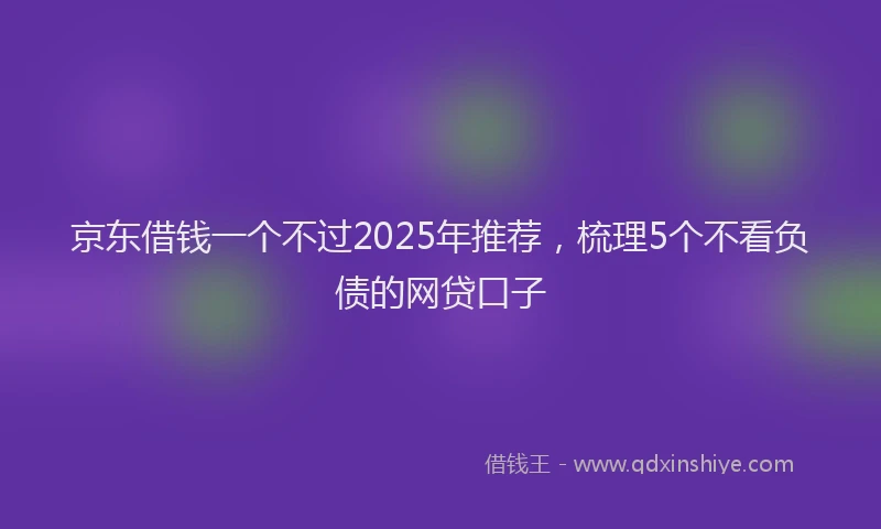 京东借钱一个不过2025年推荐，梳理5个不看负债的网贷口子