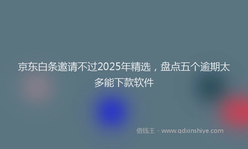 京东白条邀请不过2025年精选，盘点五个逾期太多能下款软件