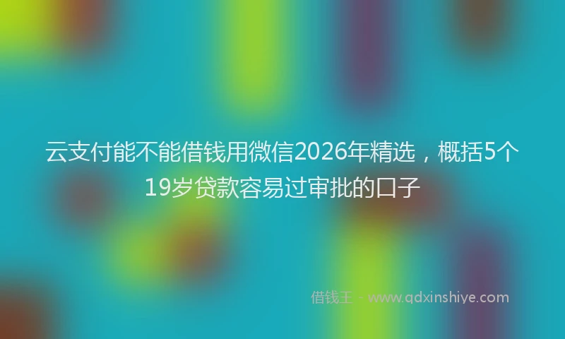 云支付能不能借钱用微信2026年精选，概括5个19岁贷款容易过审批的口子