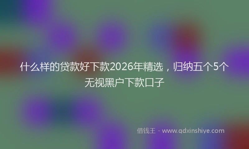 什么样的贷款好下款2026年精选,归纳五个5个无视黑户下款口子