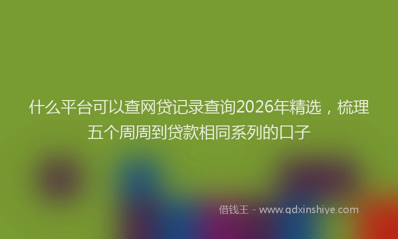 什么平台可以查网贷记录查询2026年精选,梳理五个周周到贷款相同系列的口子