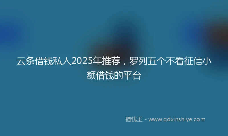 云条借钱私人2025年推荐，罗列五个不看征信小额借钱的平台