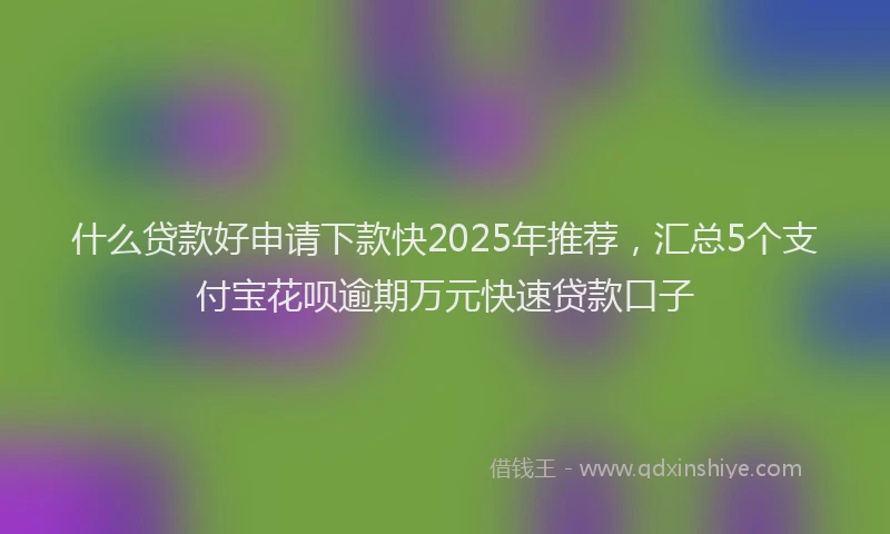什么贷款好申请下款快2025年推荐，汇总5个支付宝花呗逾期万元快速贷款口子
