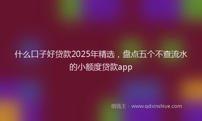 什么口子好贷款2025年精选，盘点五个不查流水的小额度贷款app