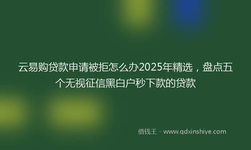 云易购贷款申请被拒怎么办2025年精选，盘点五个无视征信黑白户秒下款的贷款