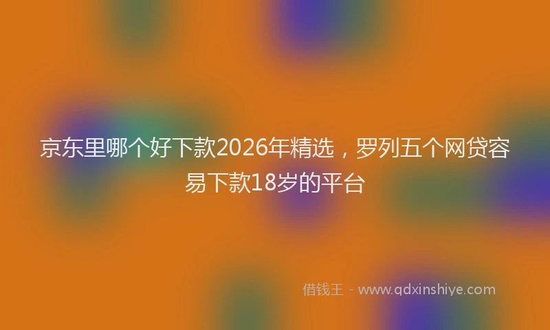 京东里哪个好下款2026年精选，罗列五个网贷容易下款18岁的平台