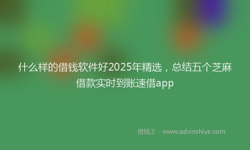 什么样的借钱软件好2025年精选，总结五个芝麻借款实时到账速借app