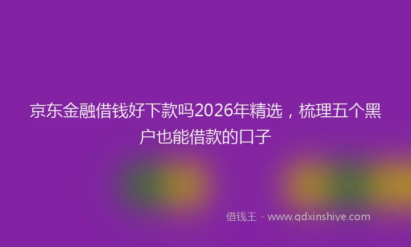 京东金融借钱好下款吗2026年精选，梳理五个黑户也能借款的口子