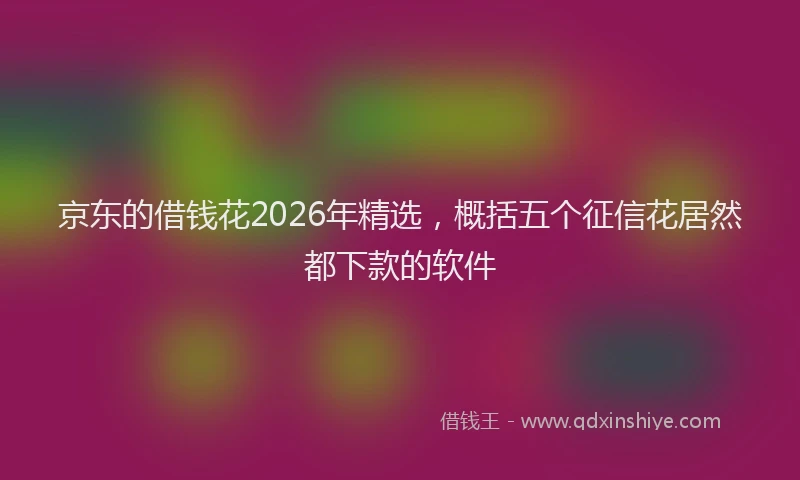 京东的借钱花2026年精选，概括五个征信花居然都下款的软件