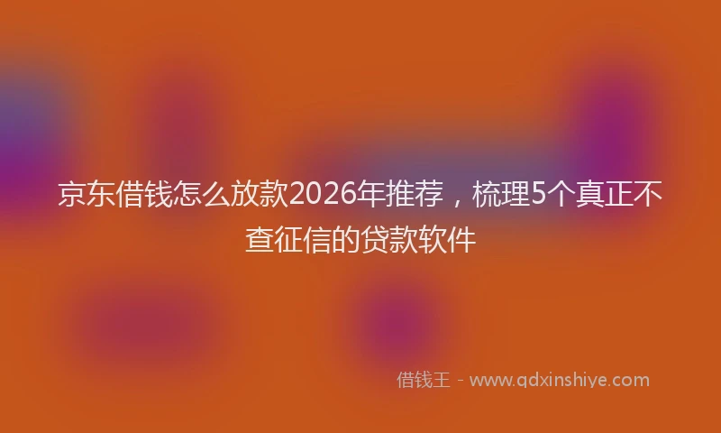 京东借钱怎么放款2026年推荐，梳理5个真正不查征信的贷款软件