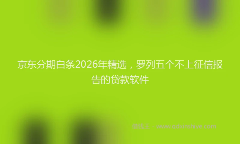 京东分期白条2026年精选，罗列五个不上征信报告的贷款软件