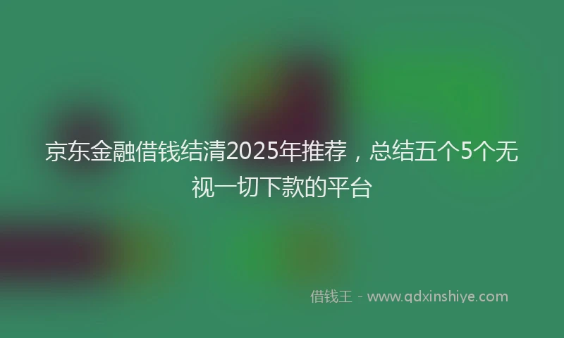京东金融借钱结清2025年推荐，总结五个5个无视一切下款的平台