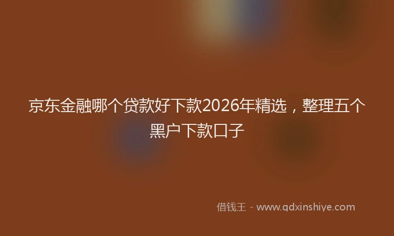 京东金融哪个贷款好下款2026年精选，整理五个黑户下款口子