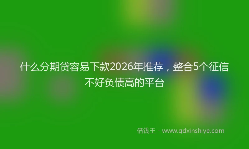 什么分期贷容易下款2026年推荐，整合5个征信不好负债高的平台