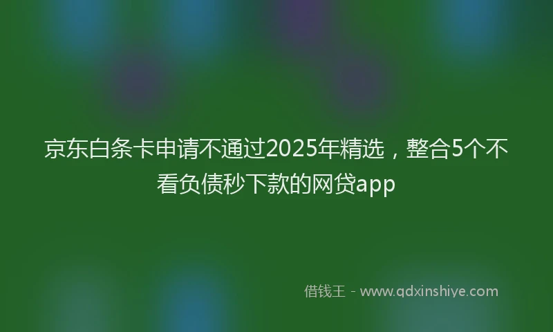 京东白条卡申请不通过2025年精选，整合5个不看负债秒下款的网贷app