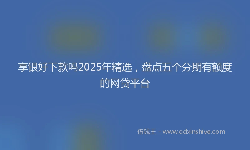 享银好下款吗2025年精选，盘点五个分期有额度的网贷平台
