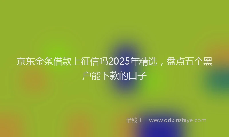 京东金条借款上征信吗2025年精选，盘点五个黑户能下款的口子